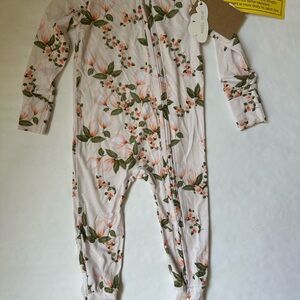Angel Dear Pink Floral Kids Pajamas Footies